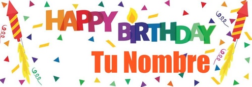 Banner HBD Cohetes Colores Personalizable