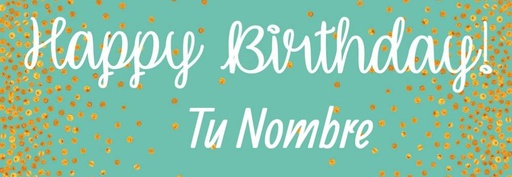 Banner HBD Dots Menta Personalizable