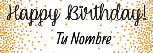Banner HBD Dots Blanco Personalizable