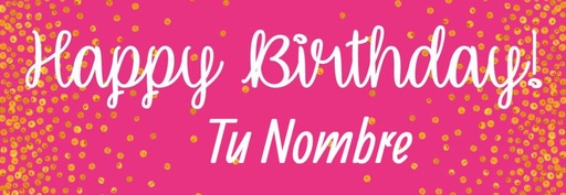 Banner HBD Dots Rosa Personalizable