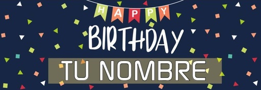 Banner HBD Azul Personalizable