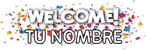 Banner Welcome Confetti Personalizable